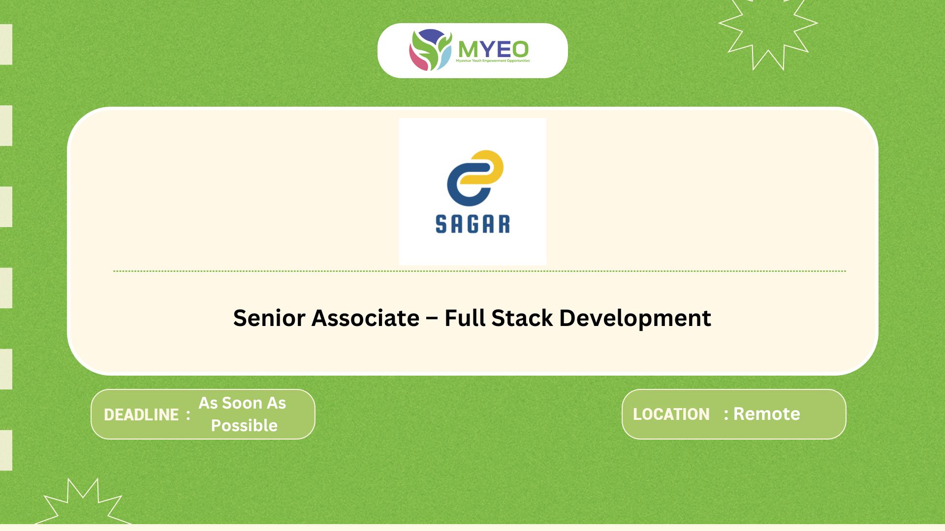 Job Vacancy Announcement – Senior Full Stack Developer (Remote)