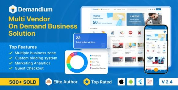 Demandium v3.0 Nulled – Multi Provider On Demand, Handyman, Home Service App with Admin Panel Source