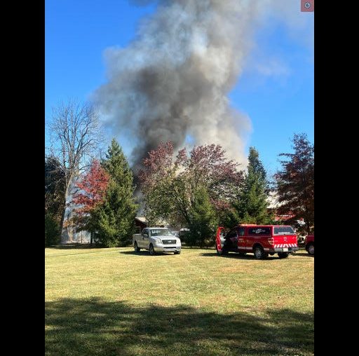 A large barn fire in the 6200 block of Greenhill Road in Solebury closed most roads around Peddler's Village Sunday afternoon, and resulted in a water shortage that led to restaurant closures for the day.