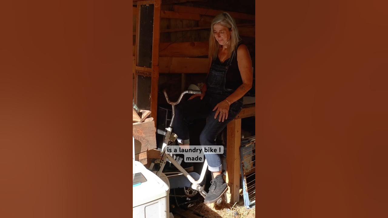 Human-Powered Laundry Bike Made From Trash! 😂 #upcycle #offgrid