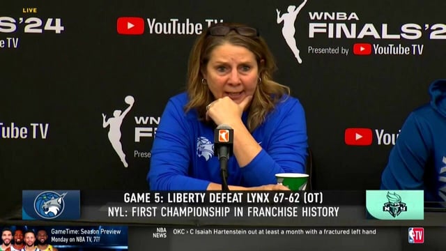 Minnesota Lynx head coach Cheryl Reeve: "I know all the headlines will be ‘Reeve cries fouls.’ Bring it on. Right? Bring it on. Because this shit was stolen from us”