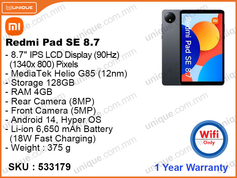 Redmi Pad SE 8.7″ 4GB, 128GB Wifi