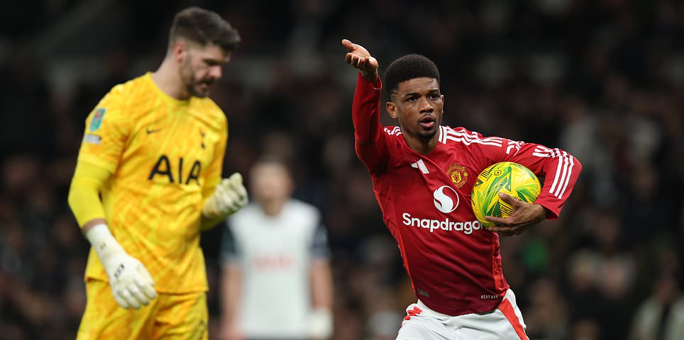 Tottenham vs Man United – Carabao Cup: Live score, team news and updates as Spurs keeper Fraser Forster gifts Red Devils TWO goals to set up hectic finale after they had led 3-0